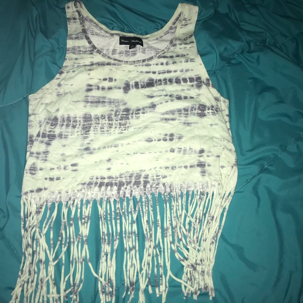 Green Fringe Cropped Tank